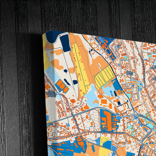 Beauvais France Colorful City Map Canvas Print Detail