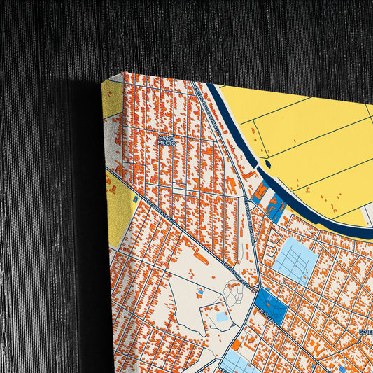 Бечеј Serbia Colorful City Map Canvas Print Detail