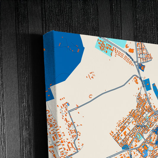 Bechar Algeria Colorful City Map Canvas Print Detail