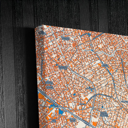 Belford Roxo Brazil Colorful City Map Canvas Print Detail