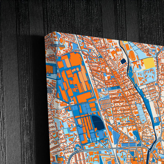 Belfort France Colorful City Map Canvas Print Detail