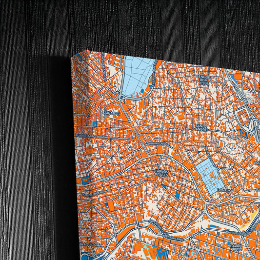 Belo Horizonte Brazil Colorful City Map Canvas Print Detail