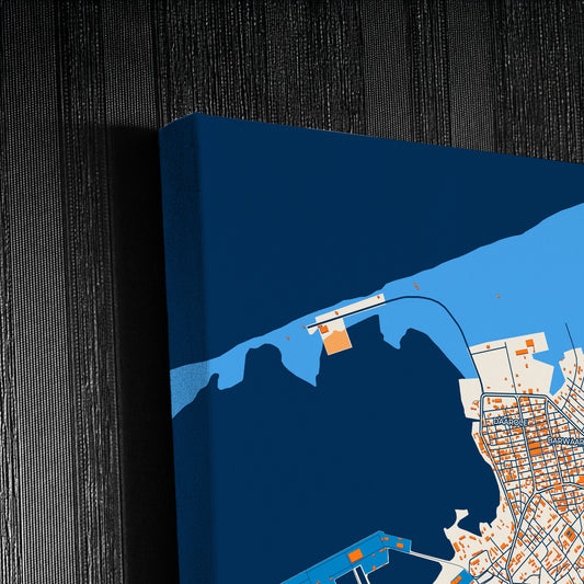 Berbera Somalia Colorful City Map Canvas Print Detail