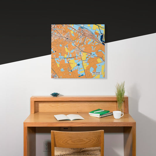 Bergendal Netherlands Colorful City Map Canvas Print Scene