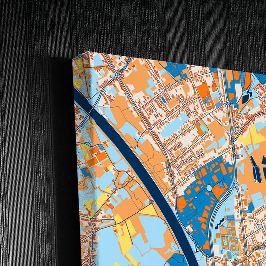 Beringen Belgium Colorful City Map Canvas Print Detail