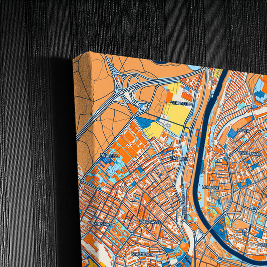 Bern Switzerland Colorful City Map Canvas Print Detail