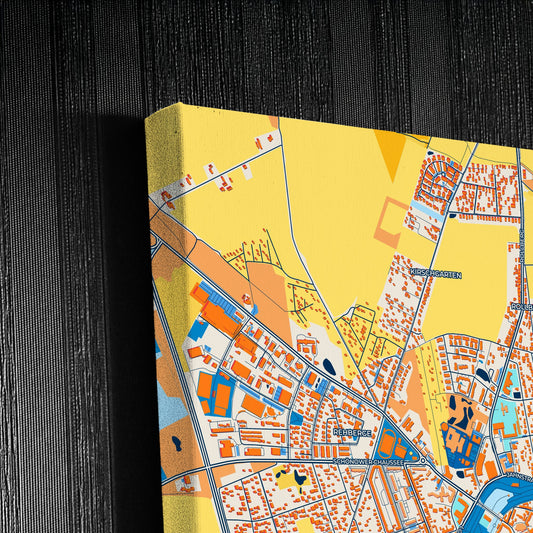 Bernau Bei Berlin Germany Colorful City Map Canvas Print Detail