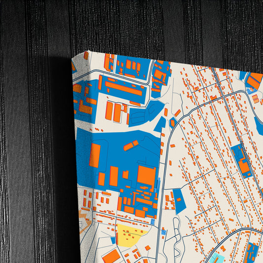 Берёзовский Russia Colorful City Map Canvas Print Detail