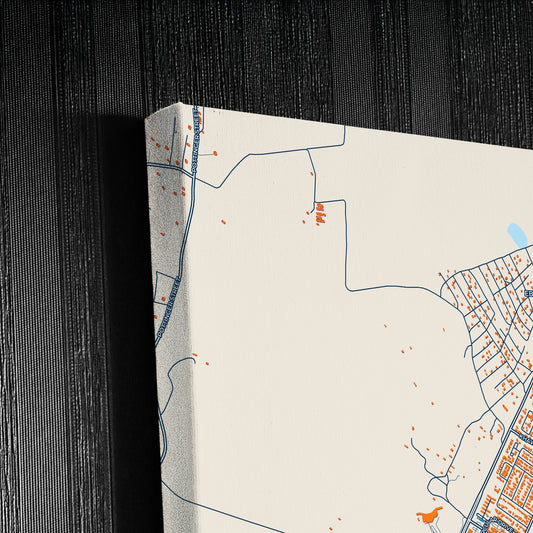 Bhisho South Africa Colorful City Map Canvas Print Detail