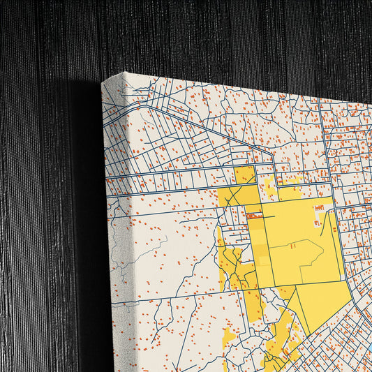 Bimbo Central African Republic Colorful City Map Canvas Print Detail