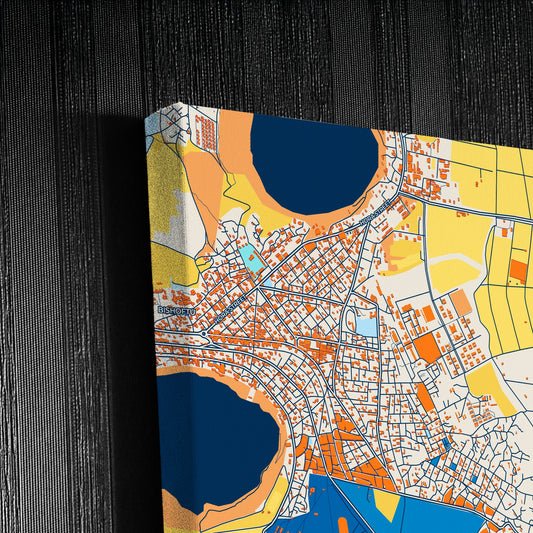 Bishoftu Ethiopia Colorful City Map Canvas Print Detail