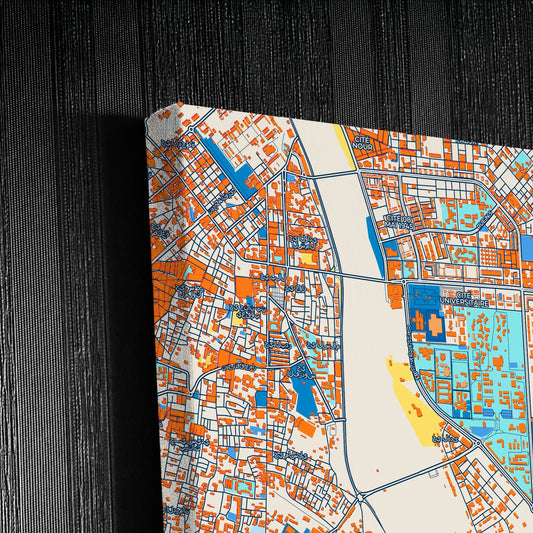Biskra Algeria Colorful City Map Canvas Print Detail
