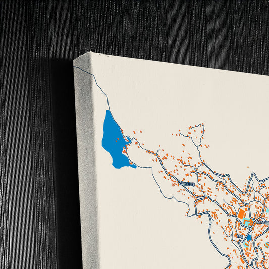 Bi̇tli̇s Turkey Colorful City Map Canvas Print Detail