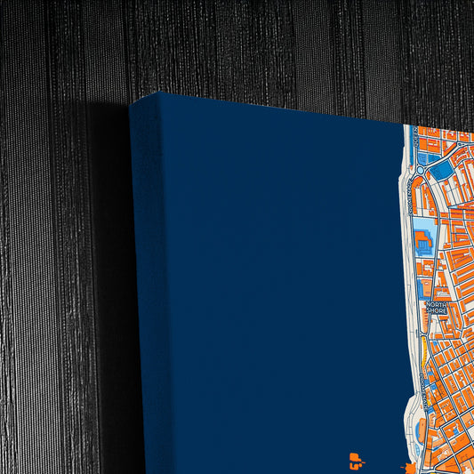 Blackpool England Colorful City Map Canvas Print Detail