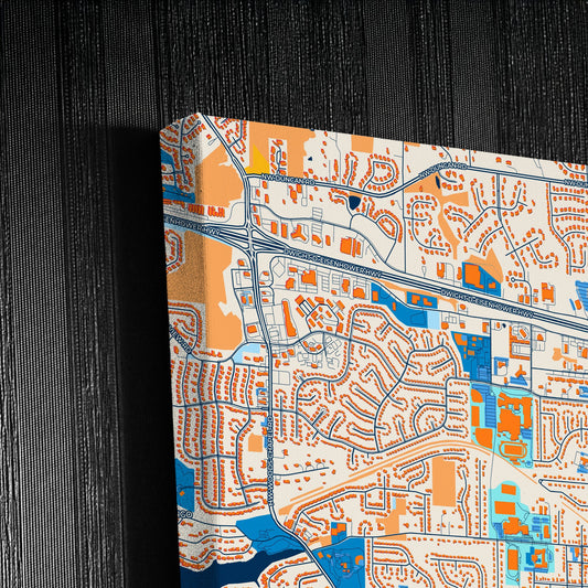 Blue Springs Missouri Colorful City Map Canvas Print Detail