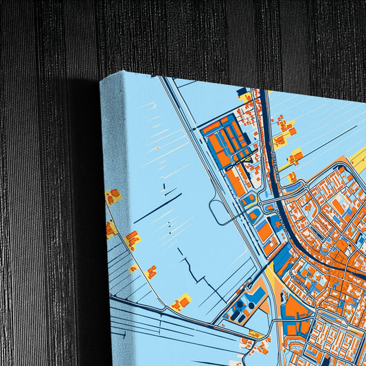 Bodegraven-Reeuwijk Netherlands Colorful City Map Canvas Print Detail