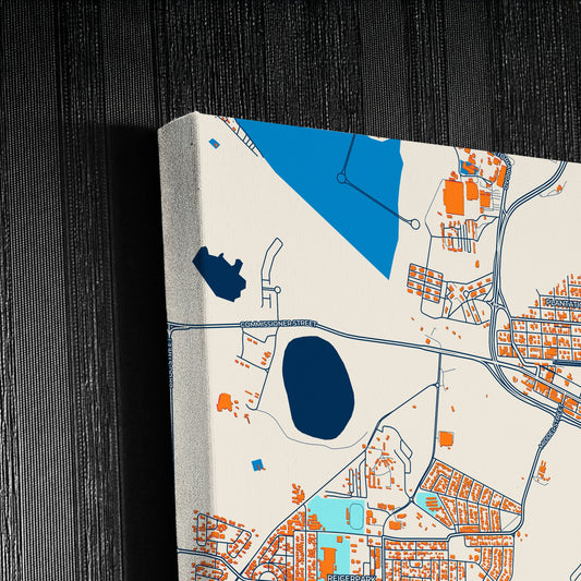Boksburg South Africa Colorful City Map Canvas Print Detail