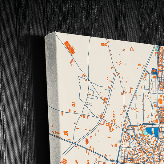 Bolvadin Turkey Colorful City Map Canvas Print Detail