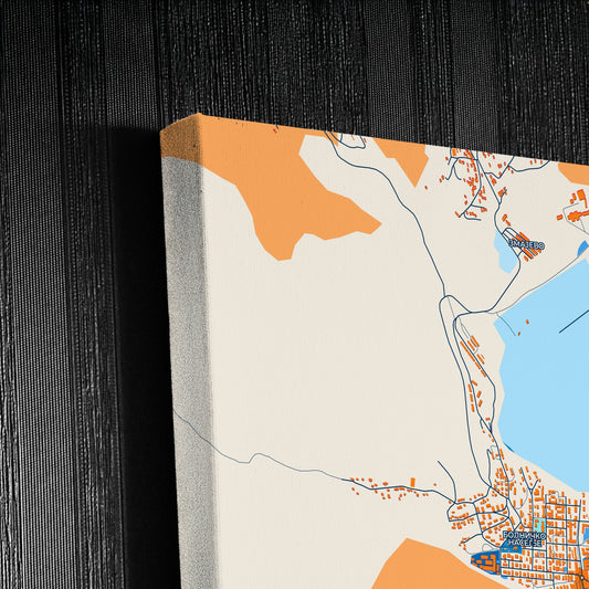 Бор Serbia Colorful City Map Canvas Print Detail