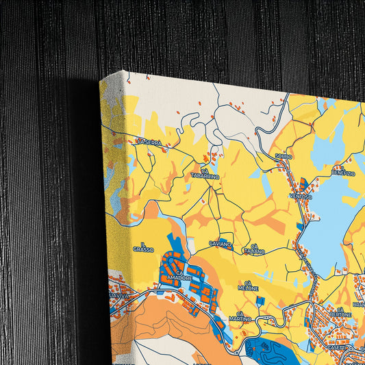 Borgo Maggiore San Marino Colorful City Map Canvas Print Detail