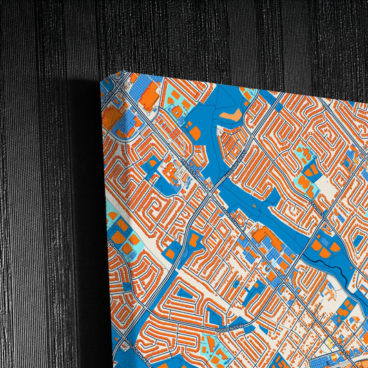 Brampton Canada Colorful City Map Canvas Print Detail