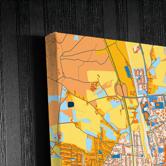 Bramsche Germany Colorful City Map Canvas Print Detail