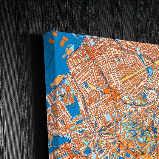 Bristol England Colorful City Map Canvas Print Detail