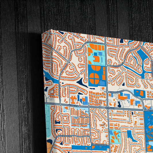 Brooklyn Park Minnesota Colorful City Map Canvas Print Detail
