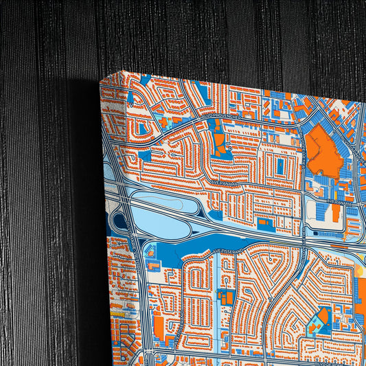 Brossard Canada Colorful City Map Canvas Print Detail