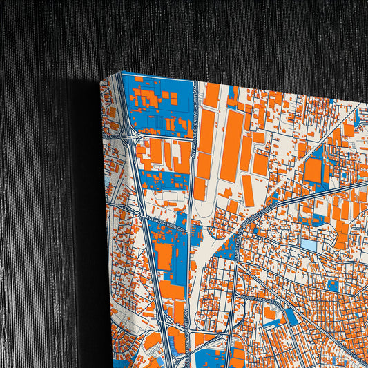 Buenavista Mexico Colorful City Map Canvas Print Detail
