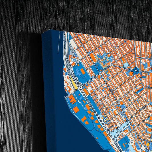Buffalo New York Colorful City Map Canvas Print Detail