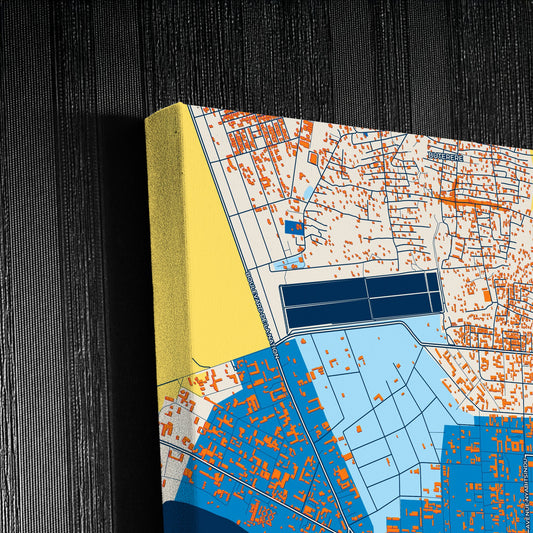 Bujumbura Burundi Colorful City Map Canvas Print Detail