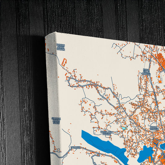 Bukittinggi Indonesia Colorful City Map Canvas Print Detail
