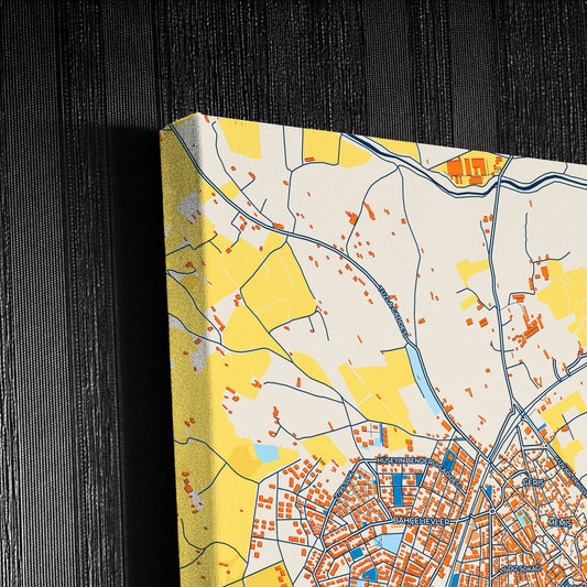 Burhani̇ye Turkey Colorful City Map Canvas Print Detail