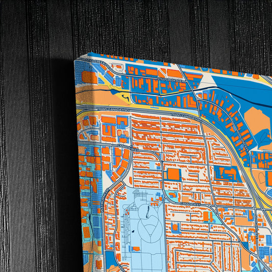 Burnaby Canada Colorful City Map Canvas Print Detail
