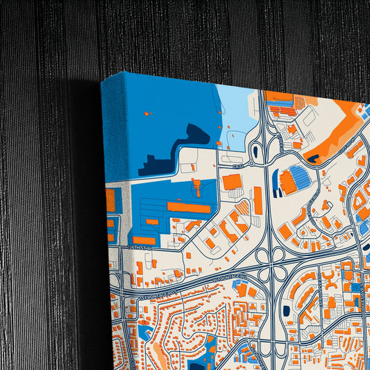 Burnsville Minnesota Colorful City Map Canvas Print Detail
