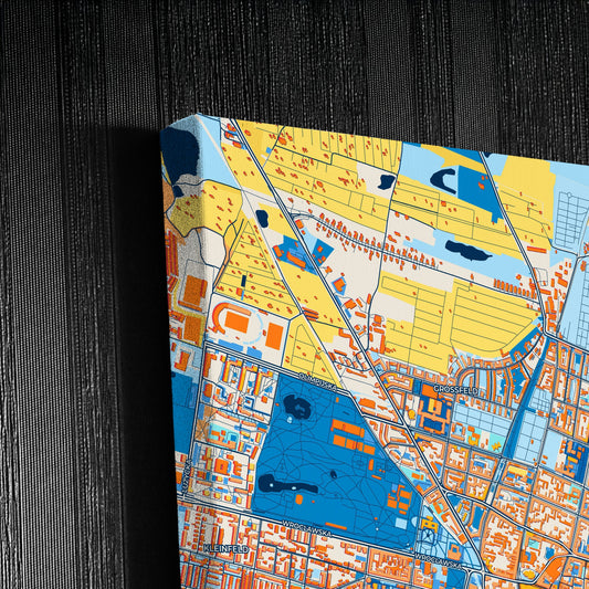 Bytom Poland Colorful City Map Canvas Print Detail
