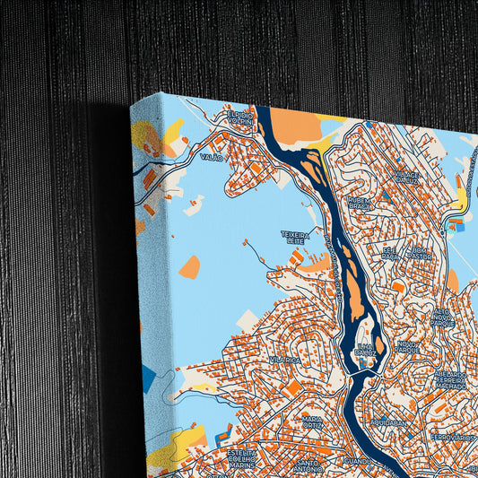 Cachoeiro De Itapemirim Brazil Colorful City Map Canvas Print Detail