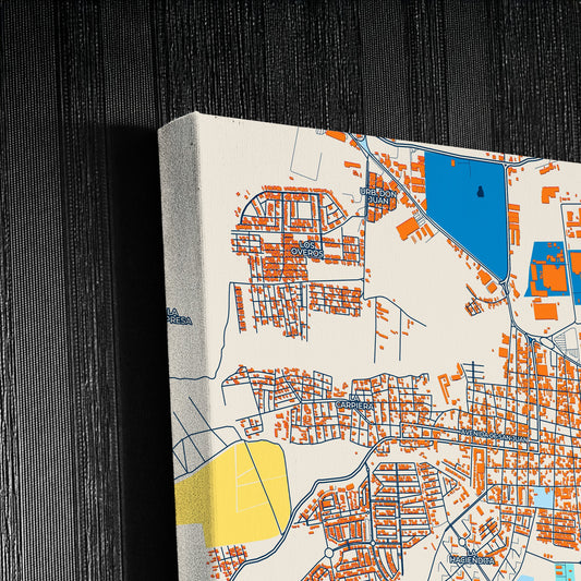 Cagua Venezuela Colorful City Map Canvas Print Detail