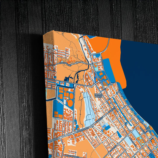 Cairns Australia Colorful City Map Canvas Print Detail