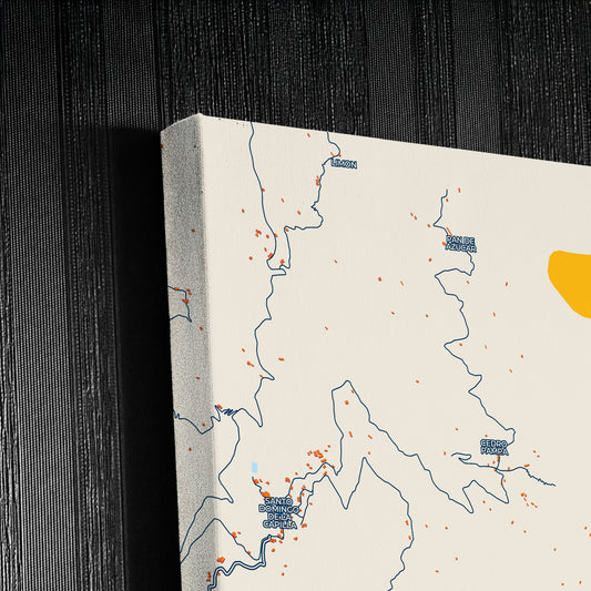 Cajamarca Peru Colorful City Map Canvas Print Detail