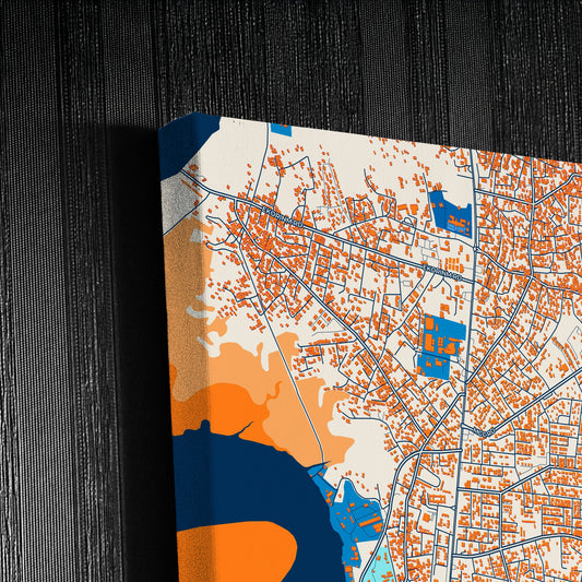Calabar Nigeria Colorful City Map Canvas Print Detail