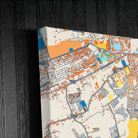 Calamba Philippines Colorful City Map Canvas Print Detail