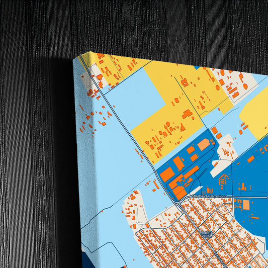 Călărași Romania Colorful City Map Canvas Print Detail
