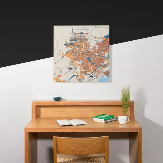 Cambe Brazil Colorful City Map Canvas Print Scene