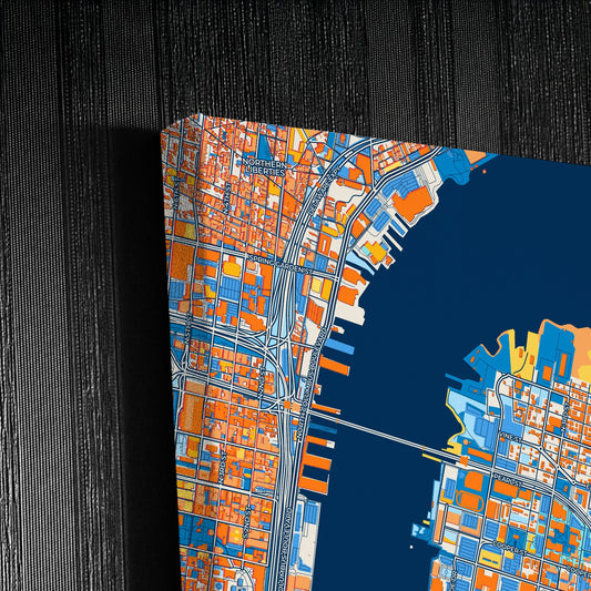 Camden New Jersey Colorful City Map Canvas Print Detail
