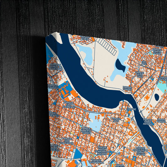 Campos Dos Goytacazes Brazil Colorful City Map Canvas Print Detail