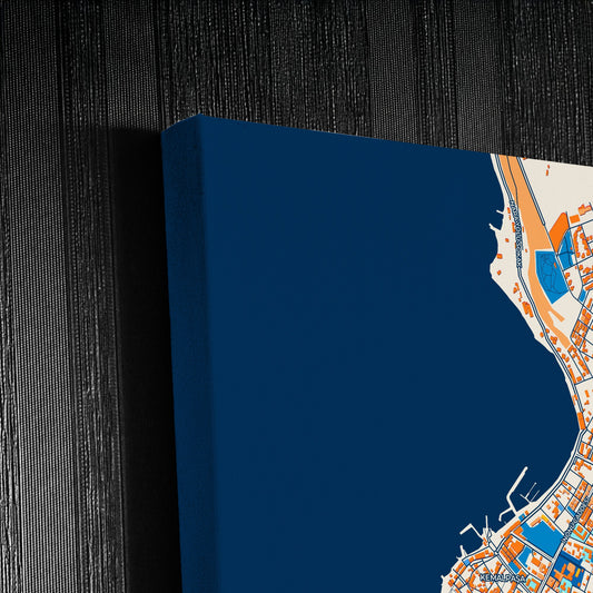 Çanakkale Turkey Colorful City Map Canvas Print Detail