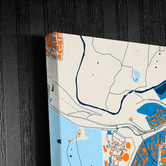 Canberra–Queanbeyan Australia Colorful City Map Canvas Print Detail