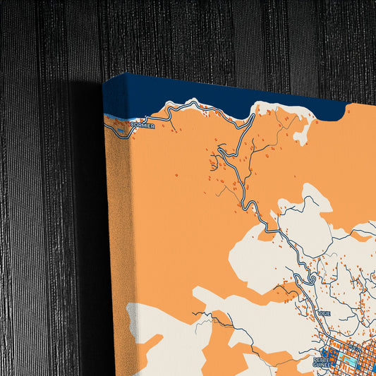 Cap-Haïtien Haiti Colorful City Map Canvas Print Detail